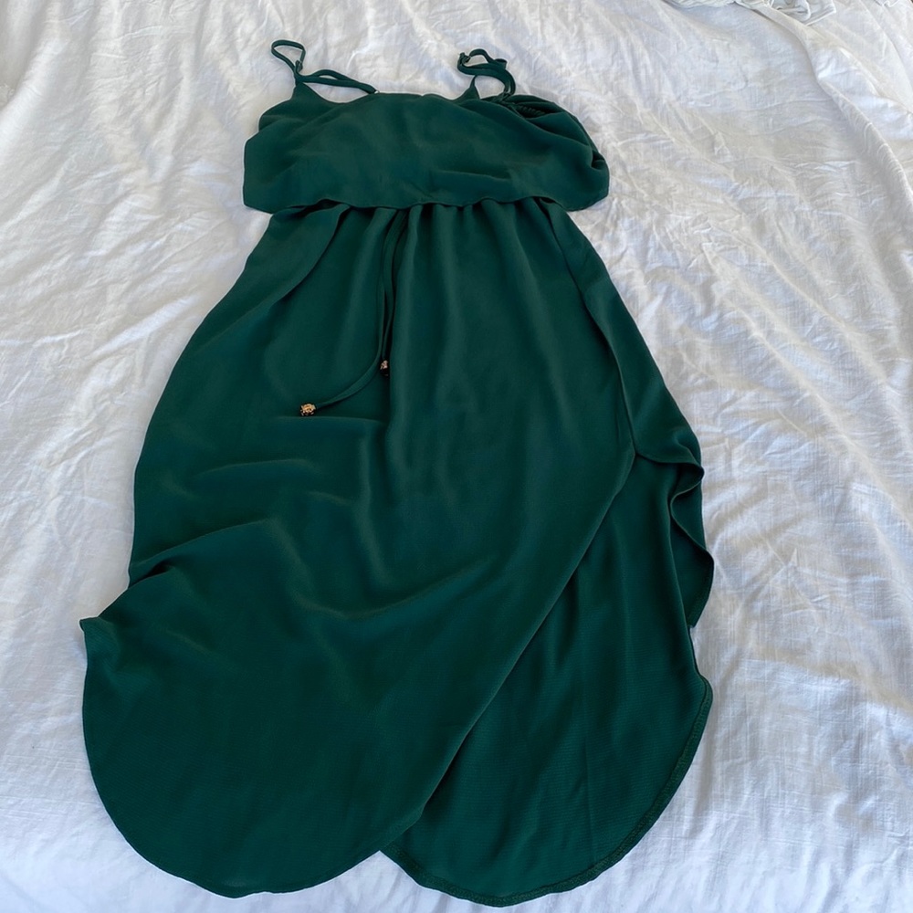 Dark green midi dress. Size: XL